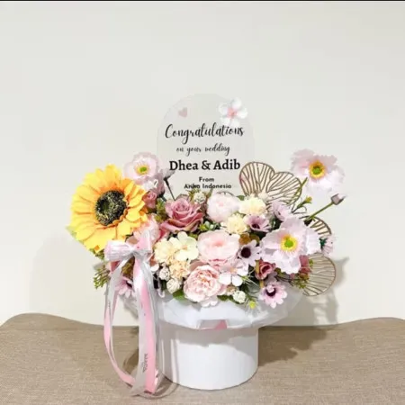 Bloom Box Akrilik Ucapan Wedding Kelapa Dua